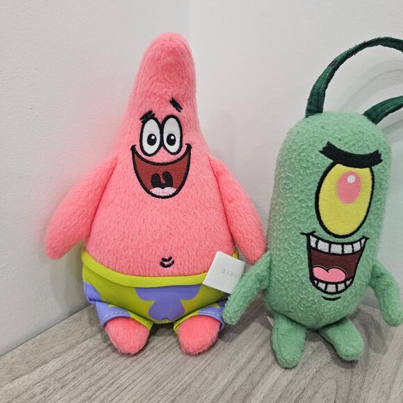 Nickelodeon 2014 Viacom Lot of Patrick Plankton Plush Toy SpongeBob SquarePants - Picture 2 of 9